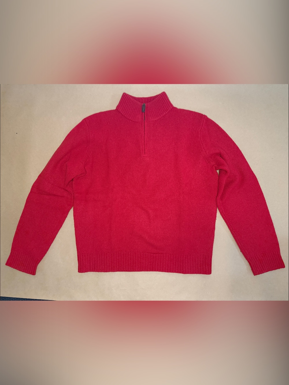 Polo by Ralph Lauren Red Quarter-Zip Sweater